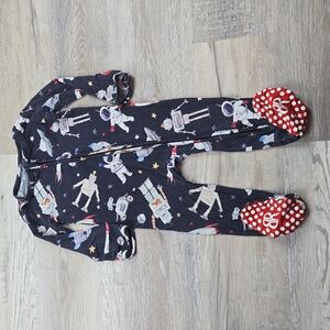 Bums & Roses I Need Space 18-24m footie pj sleeper boys robot astronaut navy